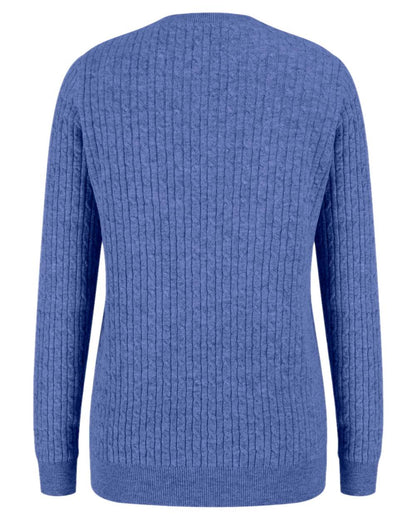 Violet Coloured Hoggs of Fife Lauder Ladies Cable Pullover on white background #colour_violet