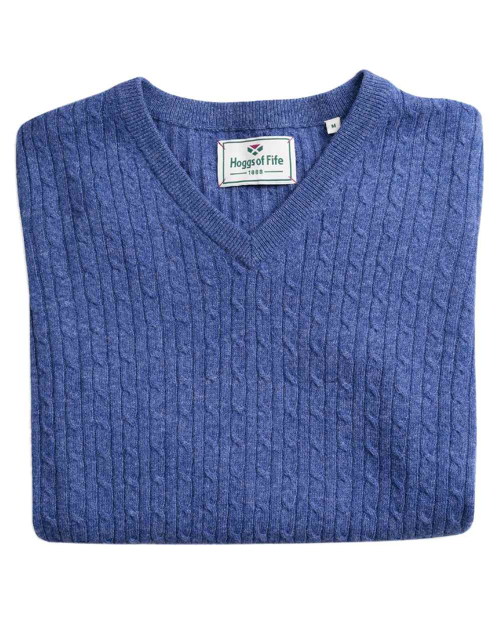 Violet Coloured Hoggs of Fife Lauder Ladies Cable Pullover on white background #colour_violet