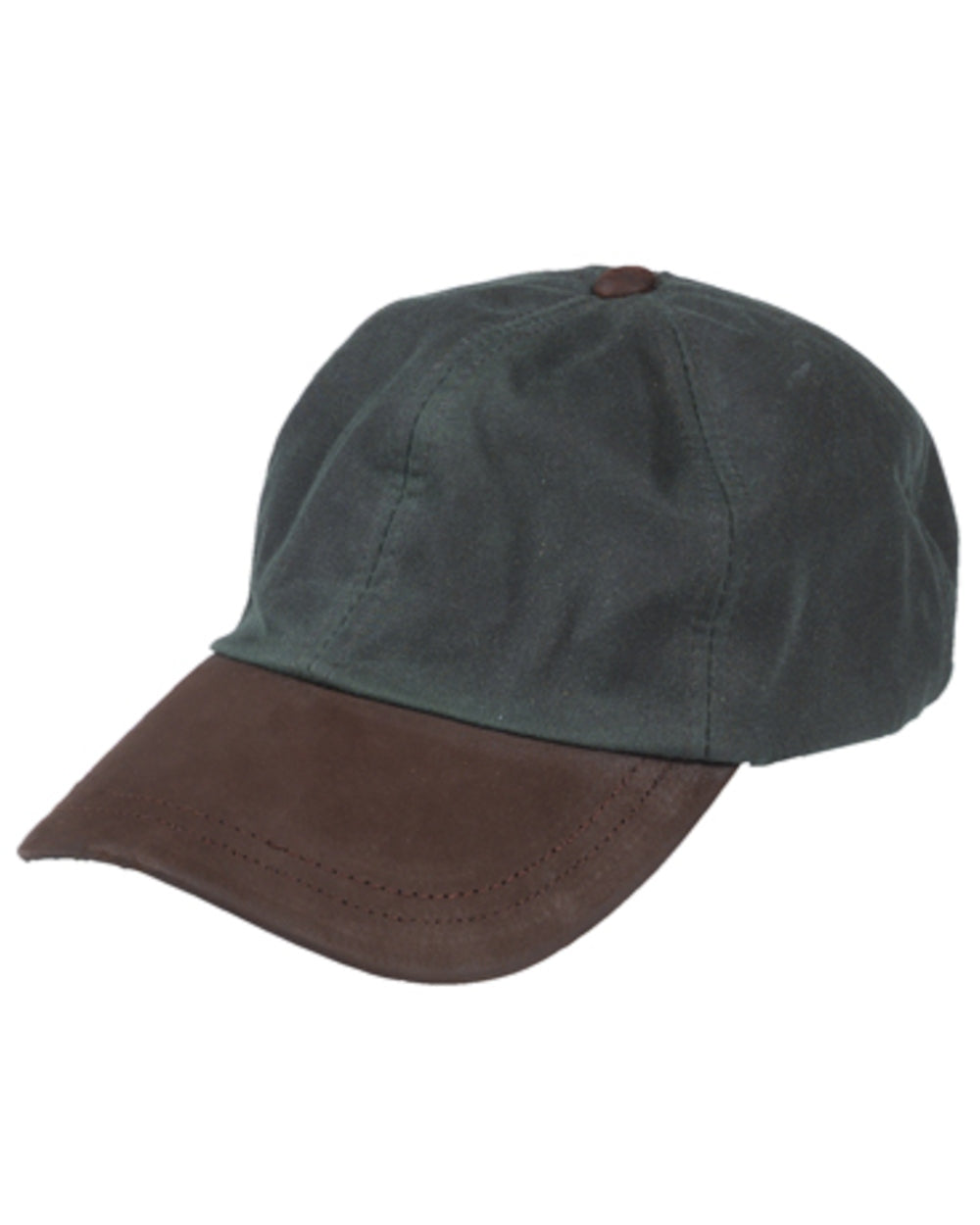 Navy Coloured Hoggs of Fife Leather Peak Waxed Baseball Cap on white background #colour_navy