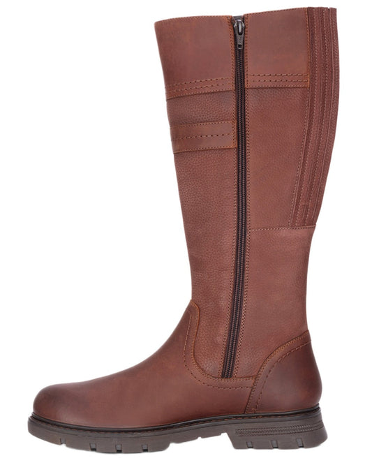 Oxblood Coloured Hoggs of Fife Letham Country Waterproof Boots on white background #colour_oxblood