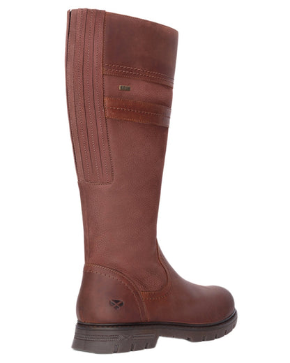 Oxblood Coloured Hoggs of Fife Letham Country Waterproof Boots on white background #colour_oxblood