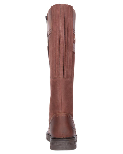 Oxblood Coloured Hoggs of Fife Letham Country Waterproof Boots on white background #colour_oxblood