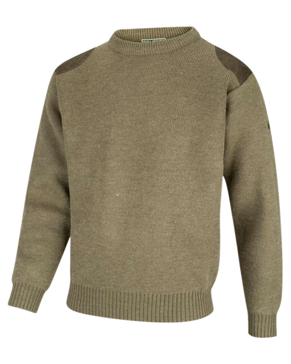 Marled Green Coloured Hoggs of Fife Melrose Hunting Pullover on white background #colour_marled-green