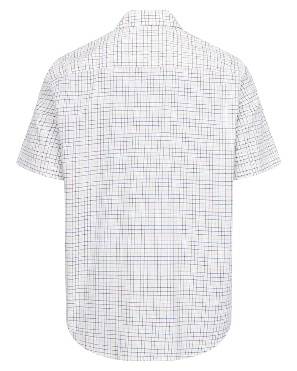 Green Gold Coloured Hoggs of Fife Mens Callum Short Sleeve Tattersall Shirt on white background #colour_green-gold