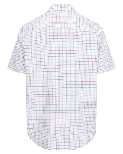 Red Sky Coloured Hoggs of Fife Mens Callum Short Sleeve Tattersall Shirt on white background #colour_red-sky