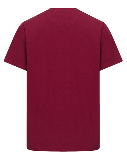 Burgundy Coloured Hoggs of Fife Mens Canonbie Printed T-Shirt on white background #colour_burgundy