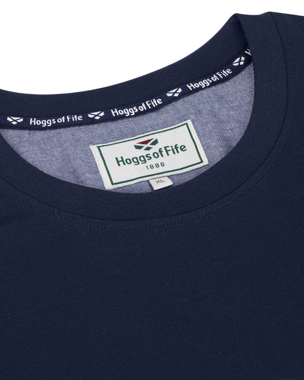 Navy Coloured Hoggs of Fife Mens Canonbie Printed T-Shirt on white background #colour_navy