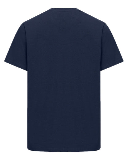 Navy Coloured Hoggs of Fife Mens Canonbie Printed T-Shirt on white background #colour_navy