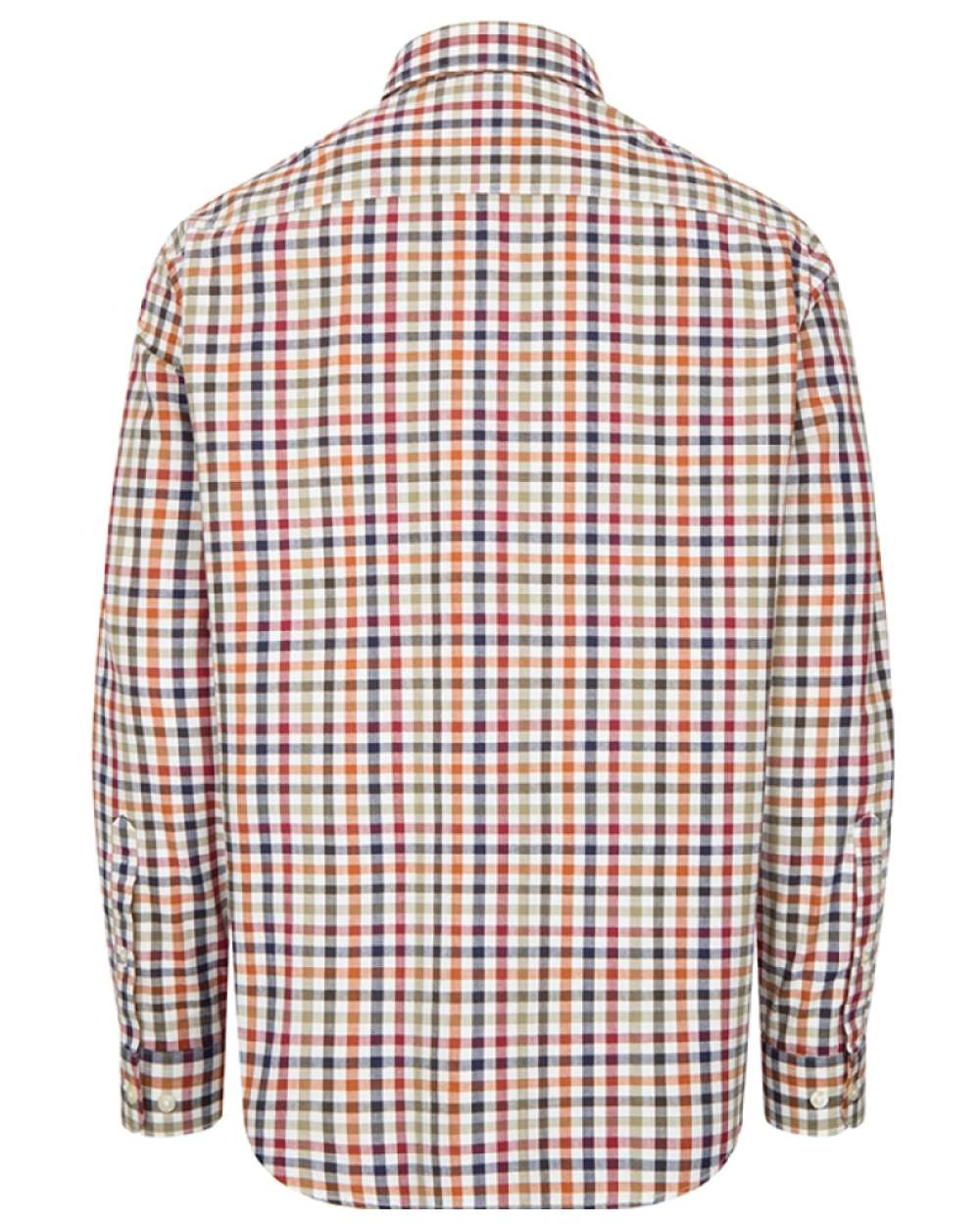 Rust Olive coloured Hoggs of Fife Mens Douglas Twill Shirt on white background #colour_rust-olive