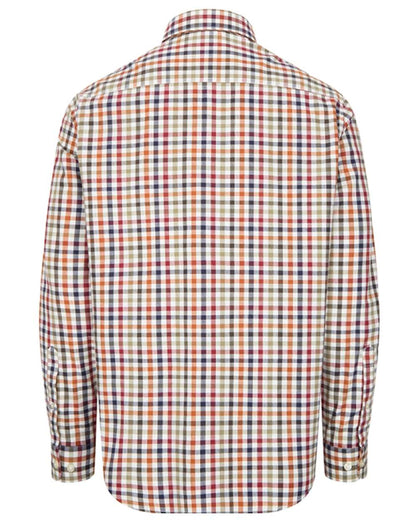 Rust Olive coloured Hoggs of Fife Mens Douglas Twill Shirt on white background #colour_rust-olive