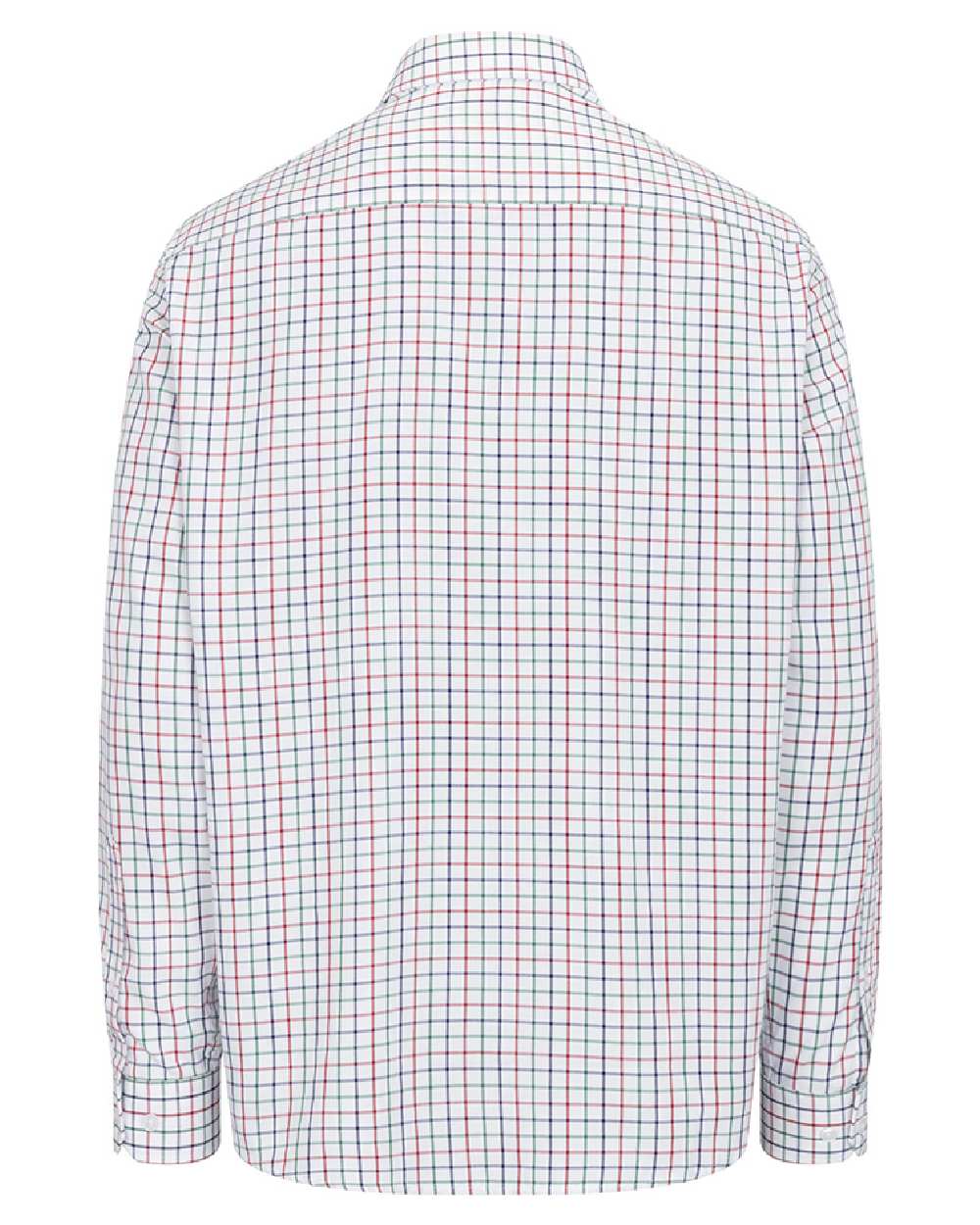 Green Red Navy Coloured Hoggs of Fife Mens Fernie Bamboo Shirt on white background #colour_green-red-navy