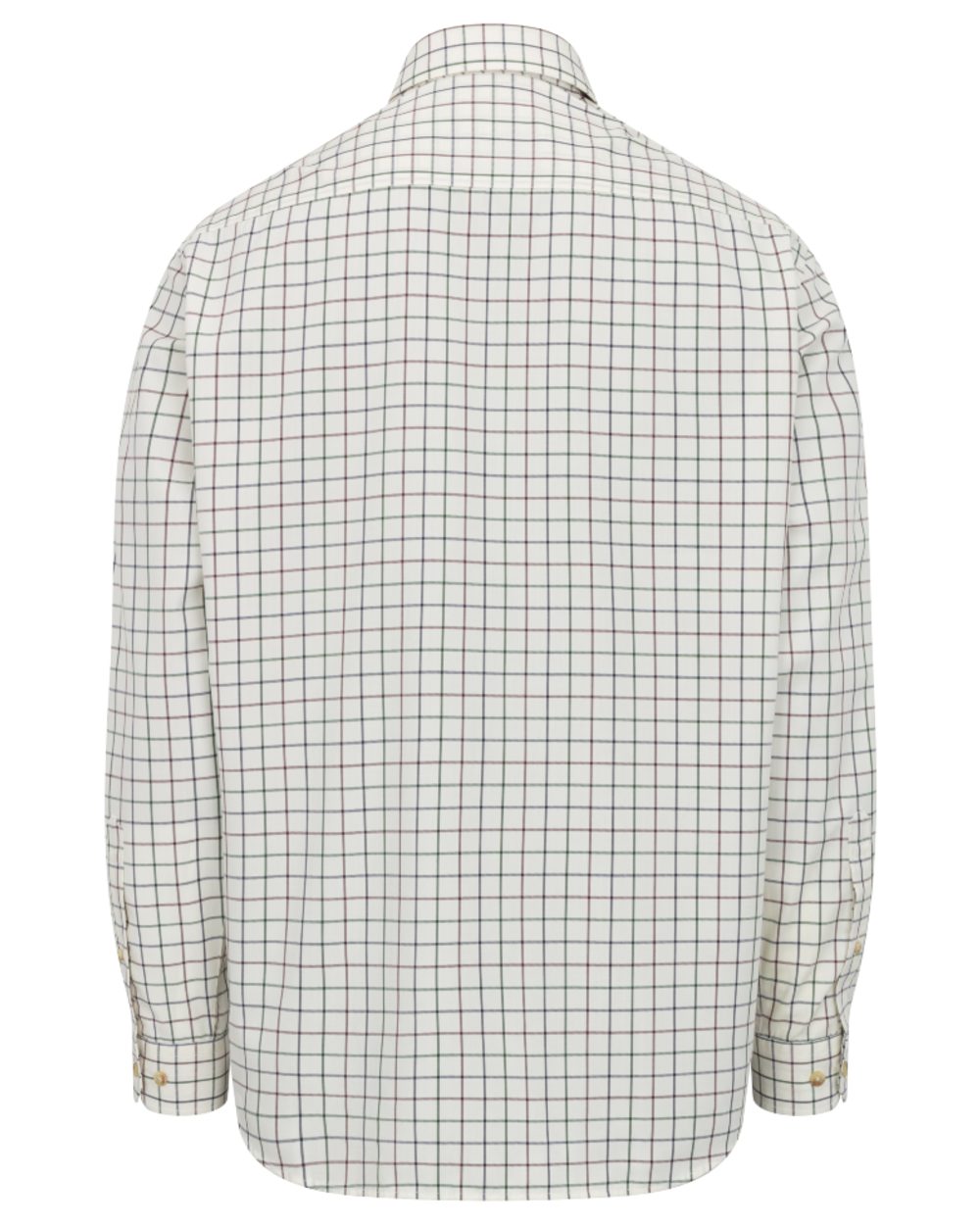 Navy Green Wine coloured Hoggs of Fife Mens Fernie Bamboo Shirt on white background #colour_navy-green-wine