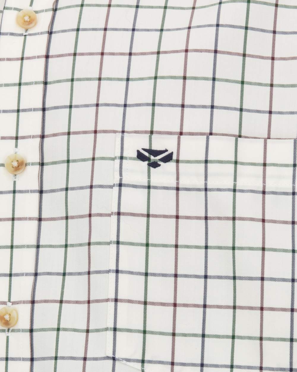 Navy Green Wine coloured Hoggs of Fife Mens Fernie Bamboo Shirt on white background #colour_navy-green-wine