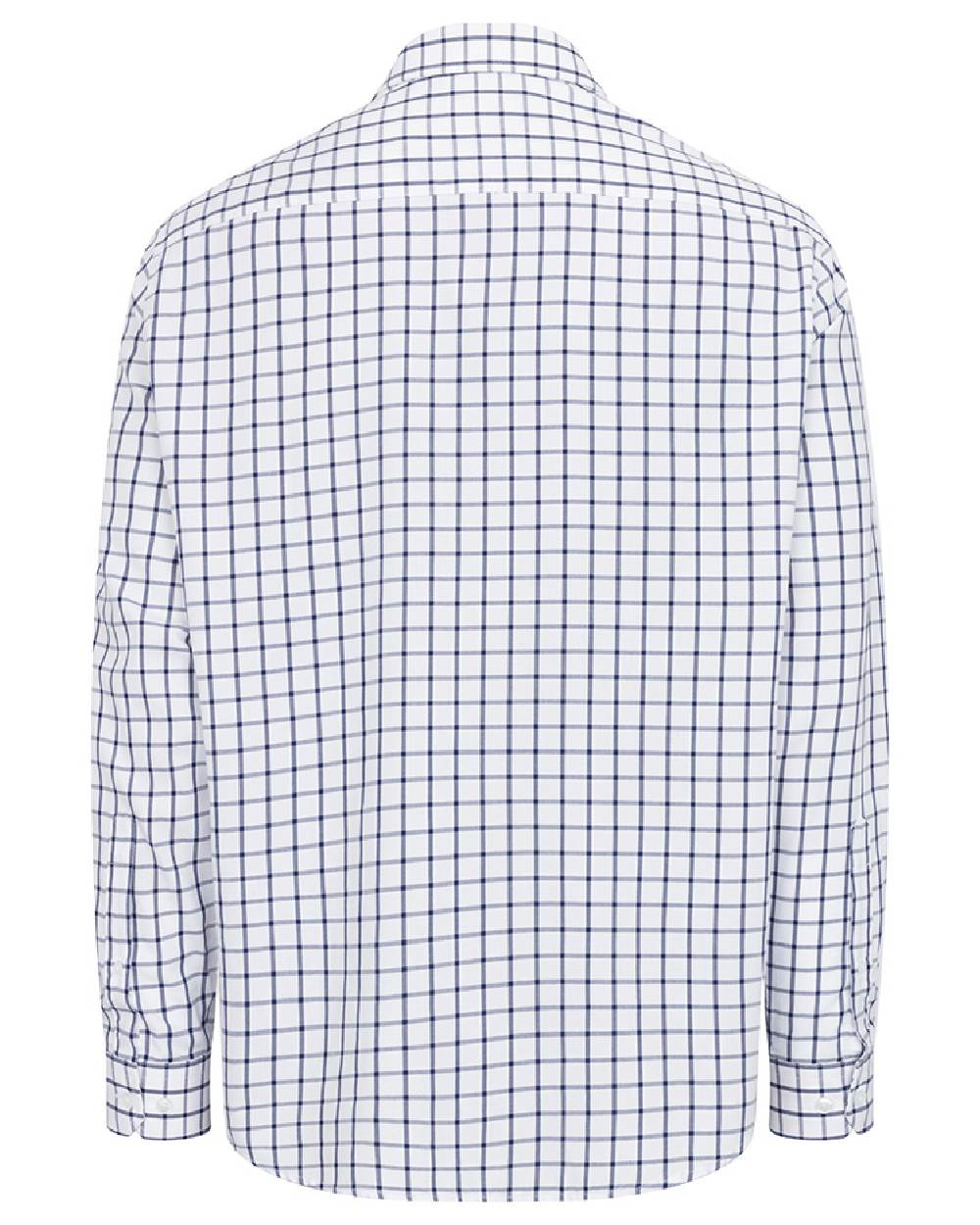 Navy White Coloured Hoggs of Fife Mens Fernie Bamboo Shirt on white background #colour_navy-white