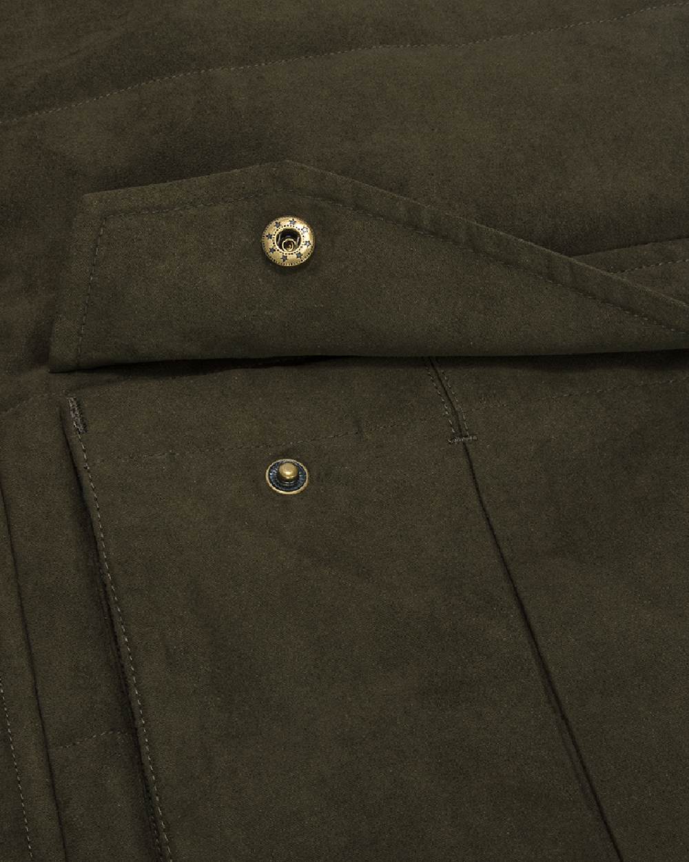 Loden coloured Hoggs of Fife Mens Glenesk Quilted Jacket on white background #colour_loden
