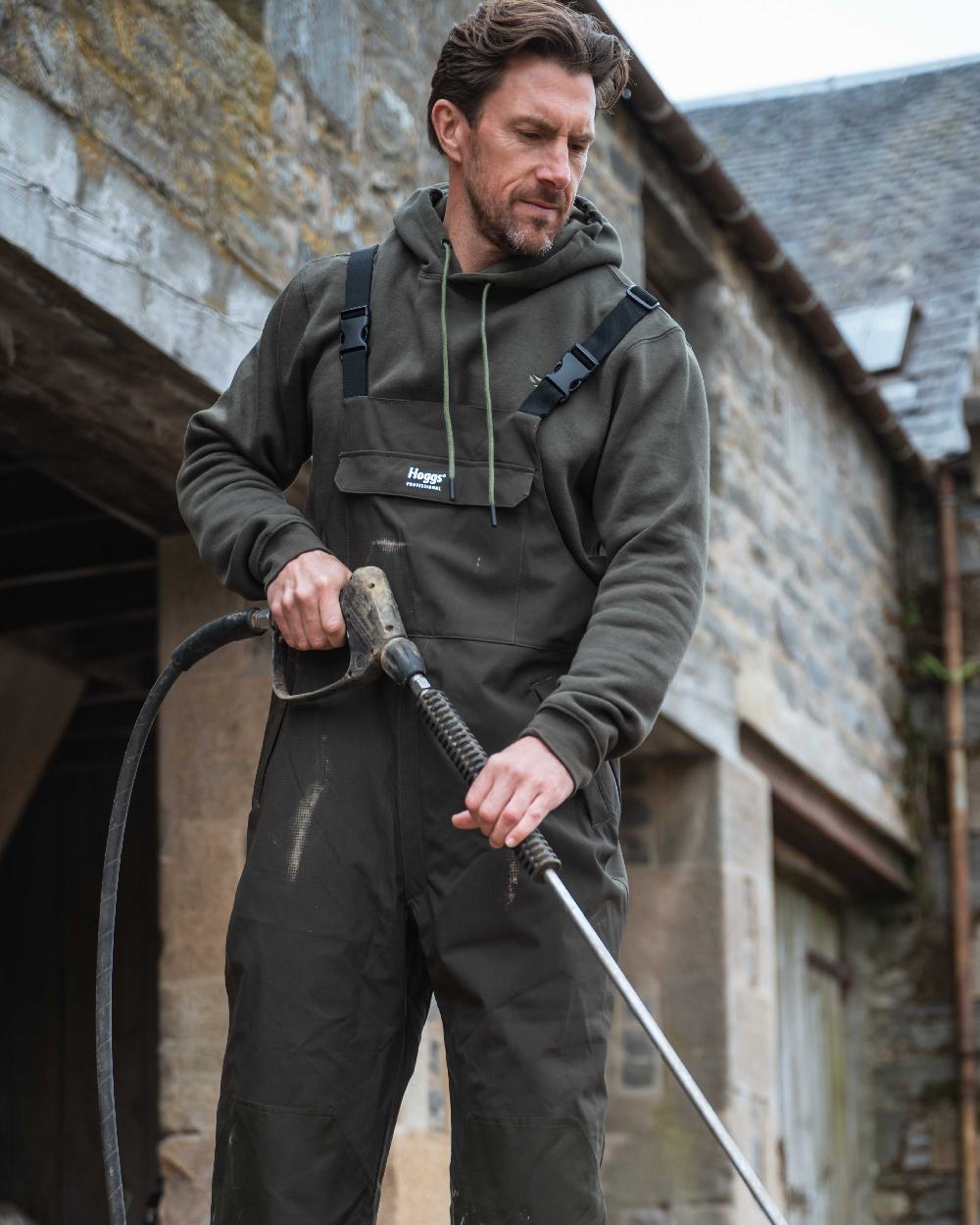 Forest Lovat coloured Hoggs of Fife Mens Hoodie on outdoor background #colour_forest-lovat