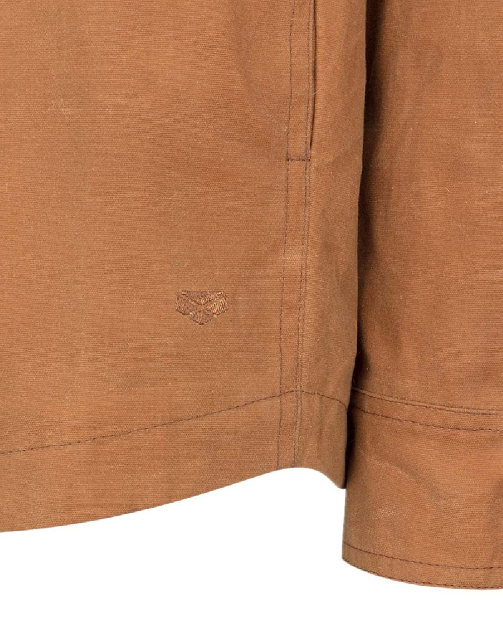 Tan Coloured Hoggs of Fife Mens Huntly Waxed Canvas Utility Overshirt on white background #colour_tan