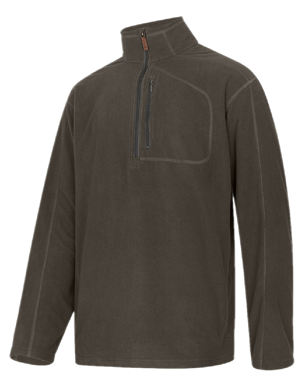 Beluga Coloured Hoggs of Fife Mens Islander Techpro Quarter Zip Shirt on white background #colour_beluga