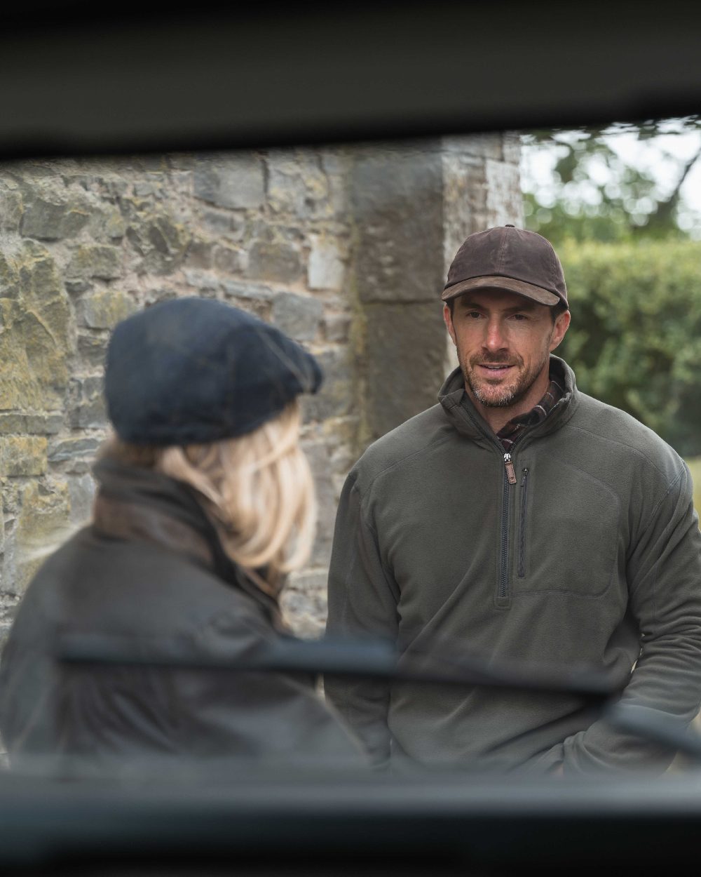 Beluga Coloured Hoggs of Fife Mens Islander Techpro Quarter Zip Shirt on outdoor background #colour_beluga