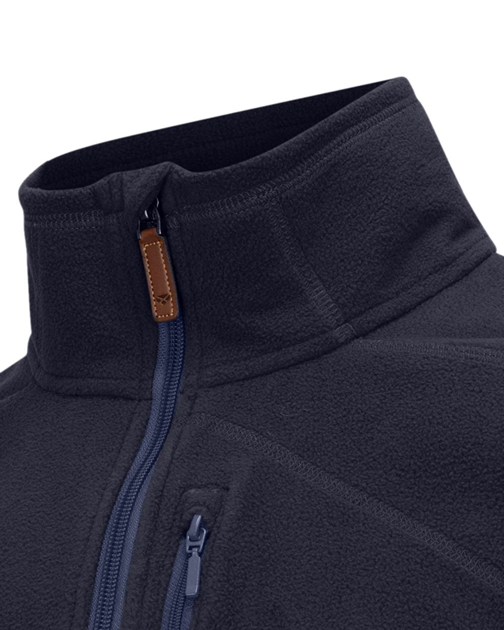 Navy Coloured Hoggs of Fife Mens Islander Techpro Quarter Zip Shirt on white background #colour_navy