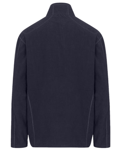 Navy Coloured Hoggs of Fife Mens Islander Techpro Quarter Zip Shirt on white background #colour_navy
