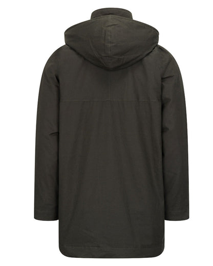 Forest Green Coloured Hoggs of Fife Mens Kelso Waterproof Wax Jacket on white background #colour_forest-green