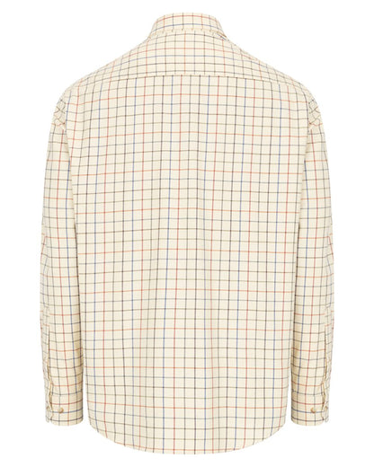 Barley Coloured Hoggs of Fife Mens Laird Premier Tattersall Shirt on white background #colour_barley