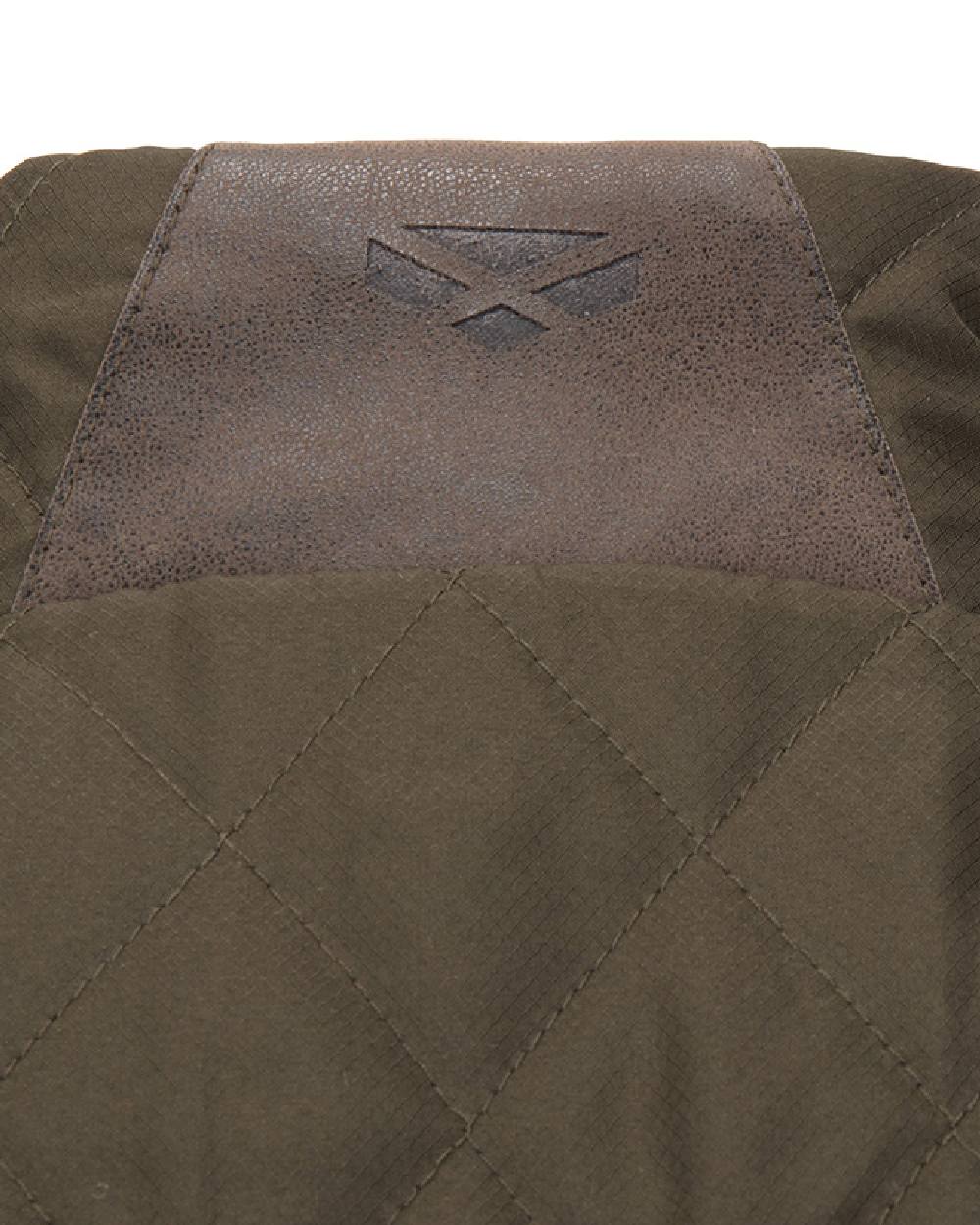 Forest Green Coloured Hoggs of Fife Mens Lindores Quilted Gilet on white background #colour_forest-green