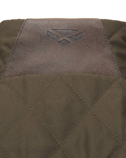 Forest Green Coloured Hoggs of Fife Mens Lindores Quilted Gilet on white background #colour_forest-green