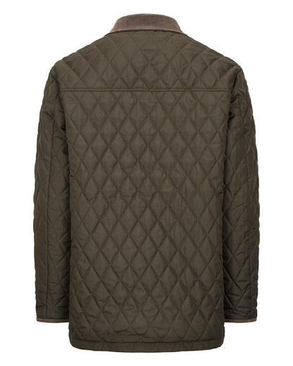 Forest Green Coloured Hoggs of Fife Mens Lochore Quilted Jacket on white background #colour_forest-green