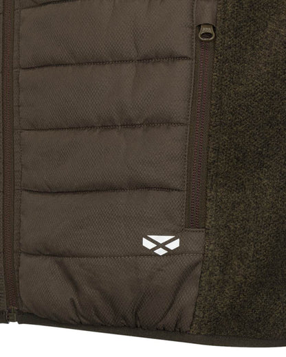 Dark Forest Marl Coloured Hoggs of Fife Mens Melville Hybrid Gilet on white background #colour_dark-forest-marl