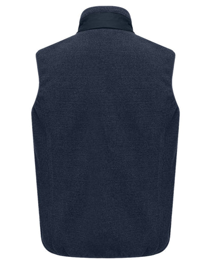 Midnight Navy Marl Coloured Hoggs of Fife Mens Melville Hybrid Gilet on white background #colour_midnight-navy-marl