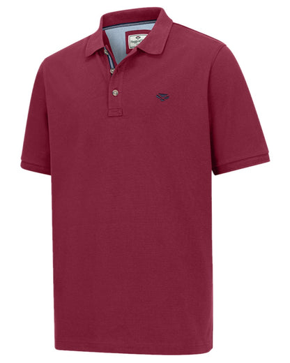 Burgundy Coloured Hoggs of Fife Mens Newton Pique Polo Shirt on white background #colour_burgundy