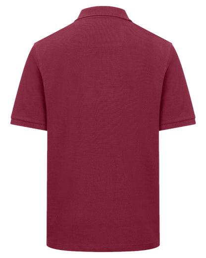 Burgundy Coloured Hoggs of Fife Mens Newton Pique Polo Shirt on white background #colour_burgundy