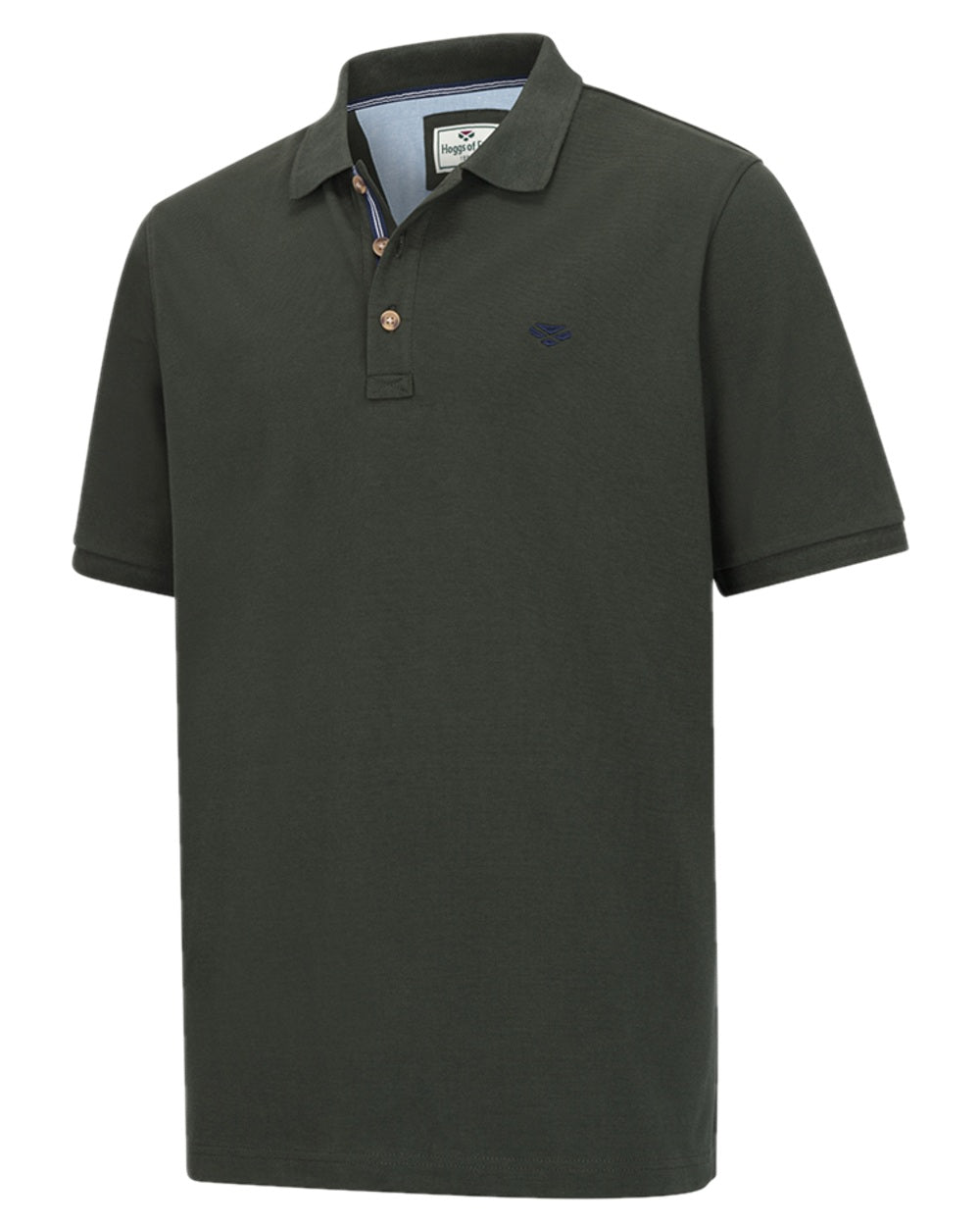 Forest Coloured Hoggs of Fife Mens Newton Pique Polo Shirt on white background #colour_forest