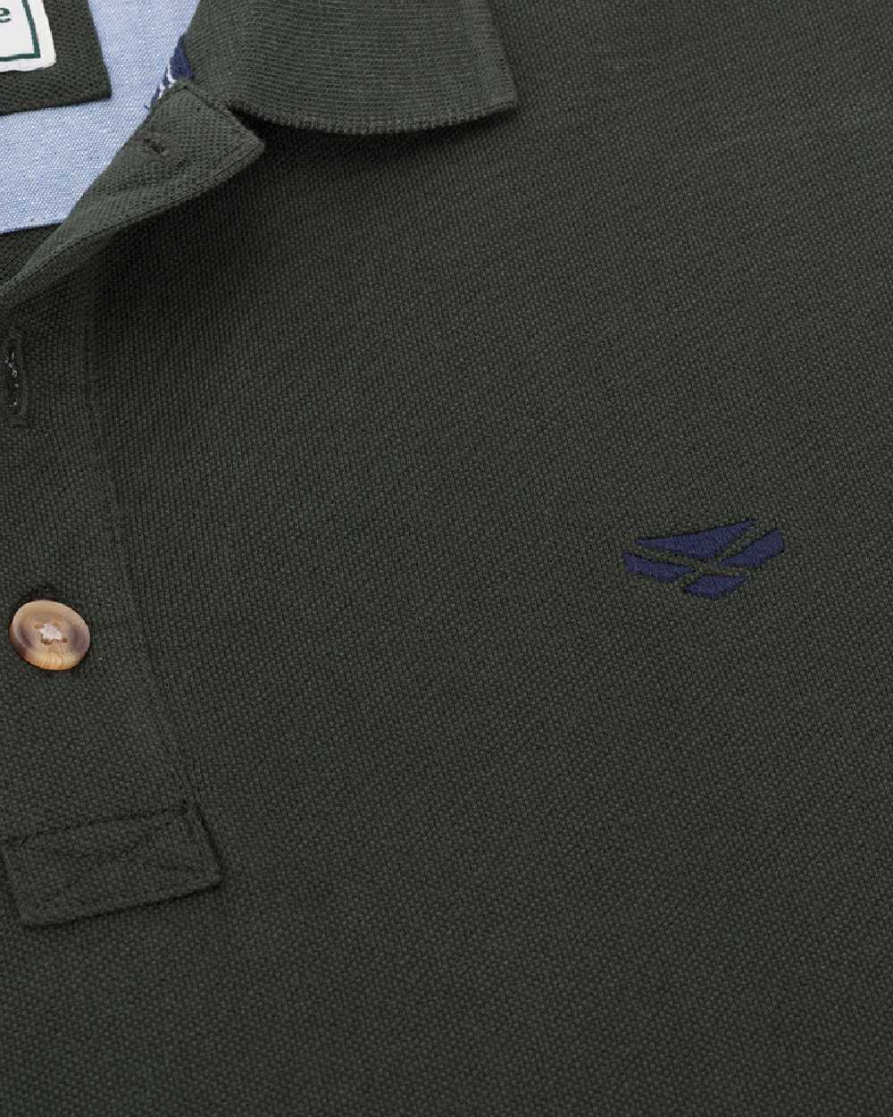Forest Coloured Hoggs of Fife Mens Newton Pique Polo Shirt on white background #colour_forest