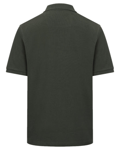 Forest Coloured Hoggs of Fife Mens Newton Pique Polo Shirt on white background #colour_forest