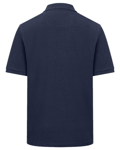 Navy Coloured Hoggs of Fife Mens Newton Pique Polo Shirt on white background #colour_navy