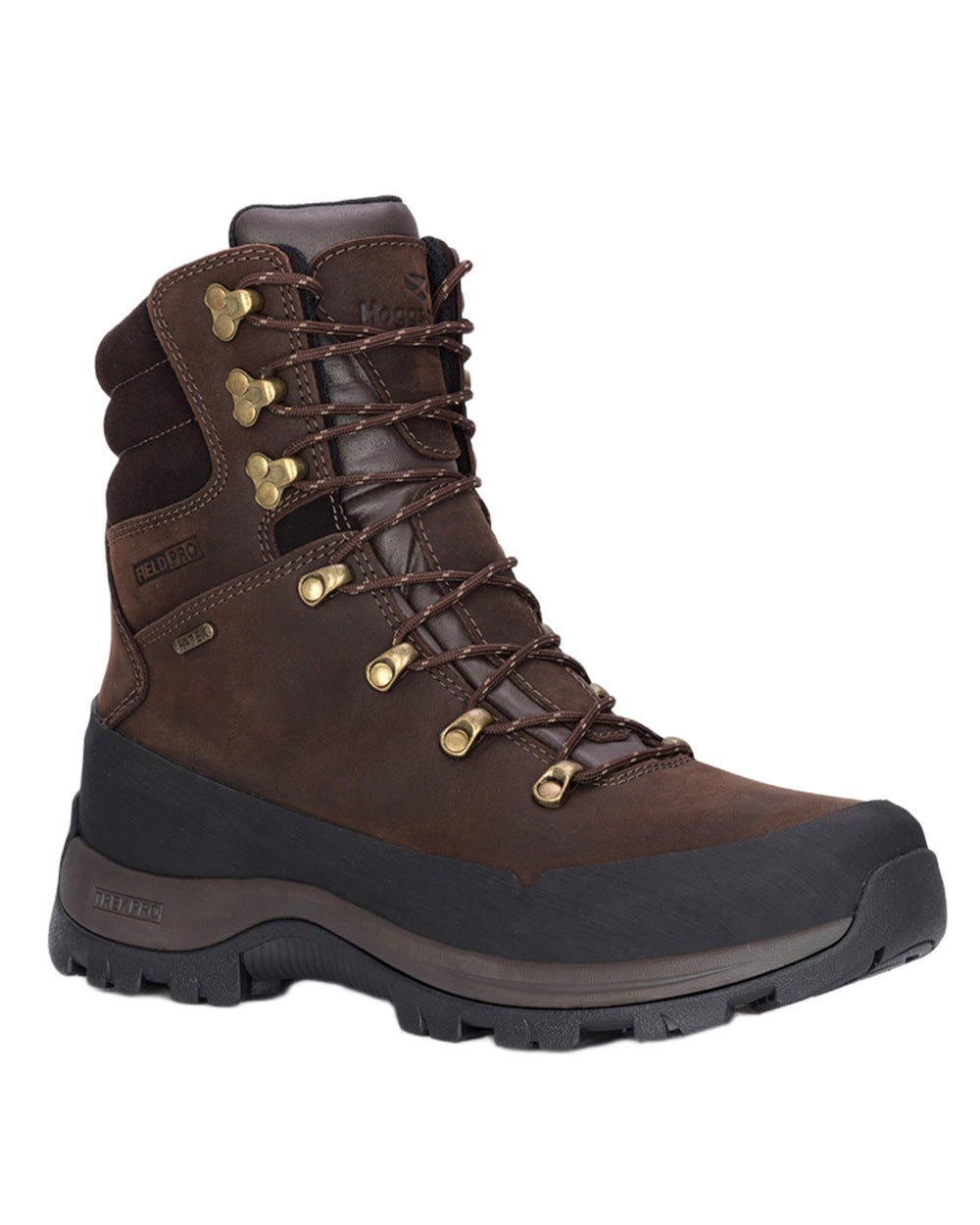 Brown Coloured Hoggs of Fife Mens Orchy 8" Waterproof Field Boots on white background #colour_brown