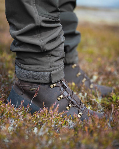 Brown Coloured Hoggs of Fife Mens Orchy 8" Waterproof Field Boots on outdoor background #colour_brown