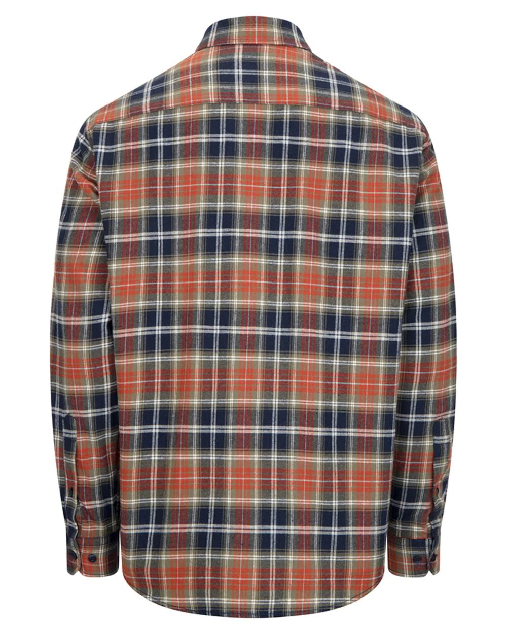 Green Rust Check Coloured Hoggs of Fife Mens Pitcairn Flannel Check Shirt on white background #colour_green-rust-check