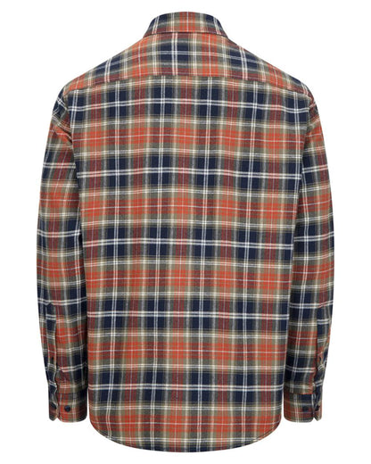 Green Rust Check Coloured Hoggs of Fife Mens Pitcairn Flannel Check Shirt on white background #colour_green-rust-check