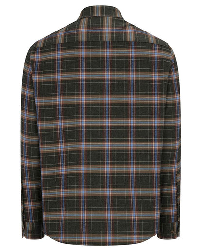 Thyme Cobblestone coloured Hoggs of Fife Pitlessie Down Flannel Shirt on white background #colour_thyme-cobblestone