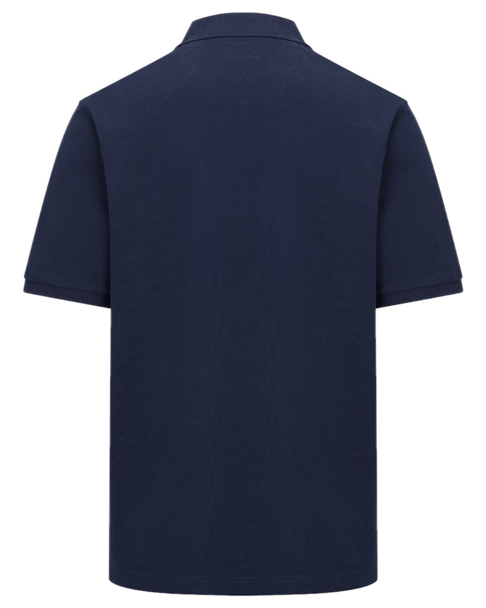 Navy Coloured Hoggs of Fife Mens Stewart Block Pique Polo Shirt on white background #colour_navy