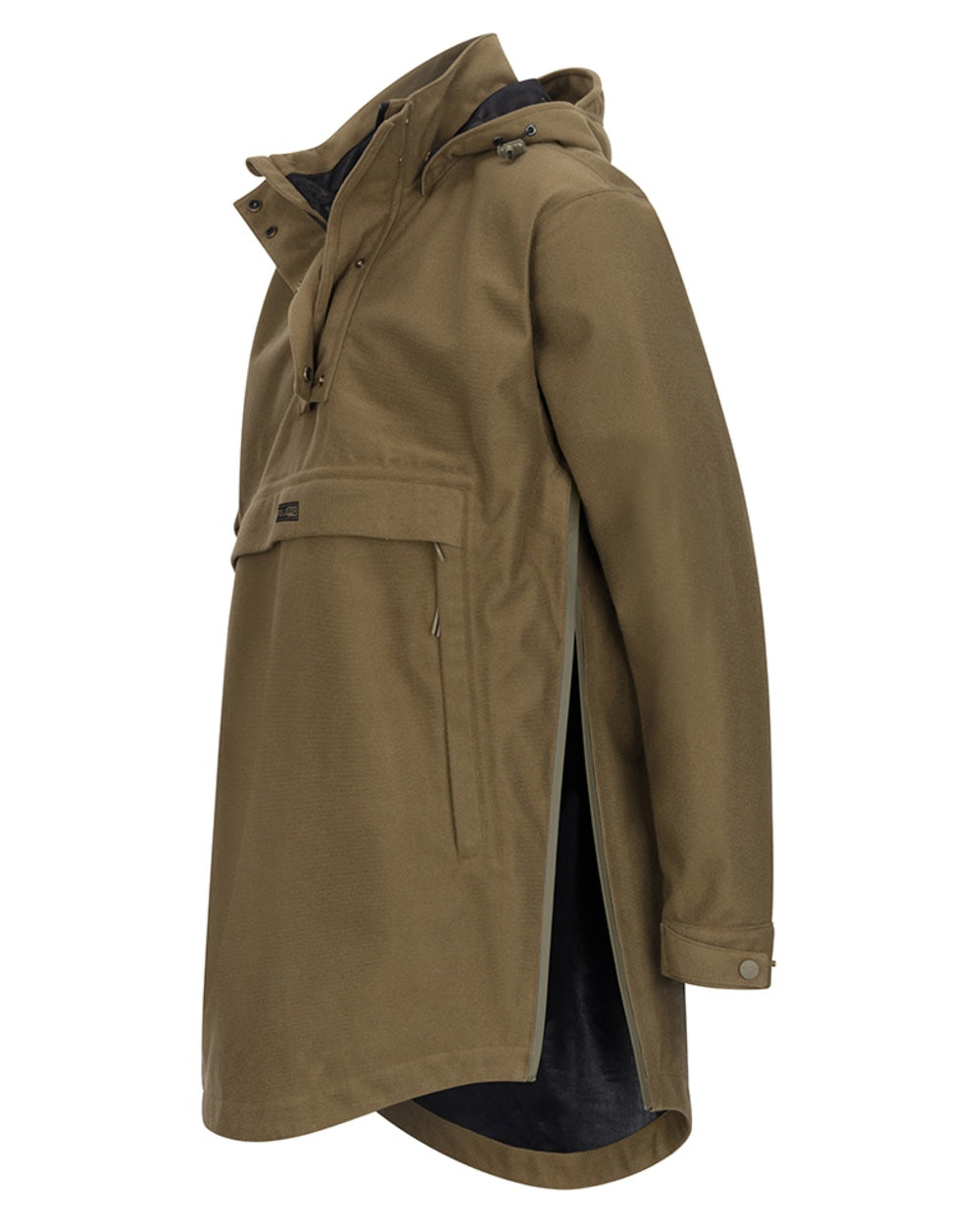 Olive Coloured Hoggs of Fife Mens Torness Trilaminate Waterproof Smock on white background #colour_olive