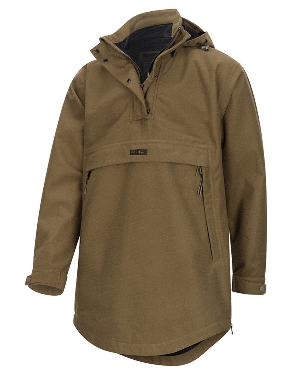 Olive Coloured Hoggs of Fife Mens Torness Trilaminate Waterproof Smock on white background #colour_olive