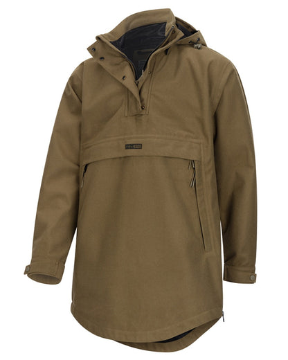 Olive Coloured Hoggs of Fife Mens Torness Trilaminate Waterproof Smock on white background #colour_olive