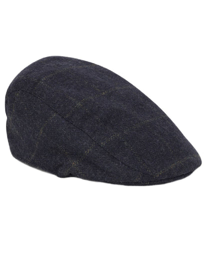 Navy Check Coloured Hoggs of Fife Mens Windowpane Waterproof Tweed Hat on white background #colour_navy-check