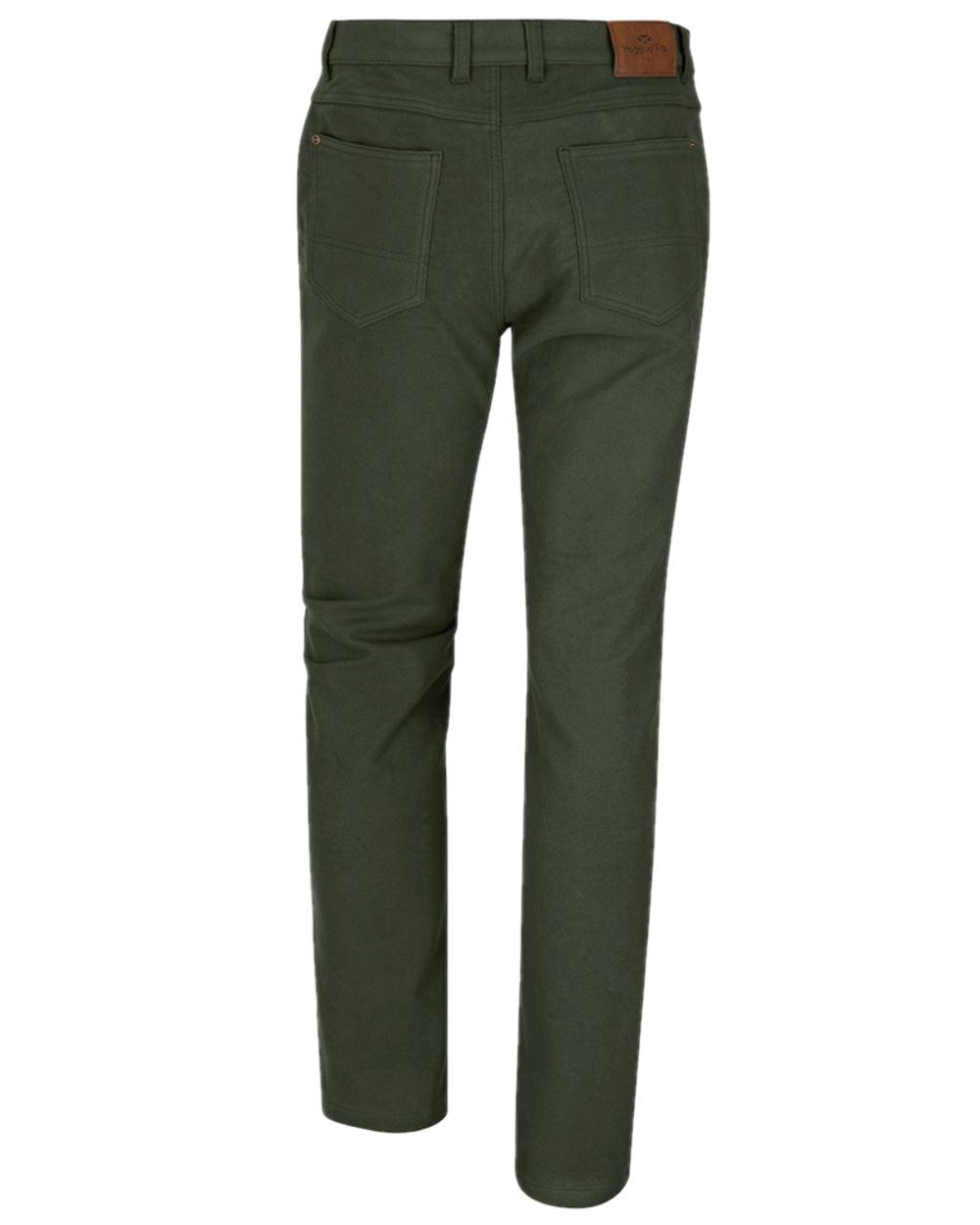 Dark Olive Coloured Hoggs of Fife Monarch II Moleskin Jeans on white background #colour_dark-olive