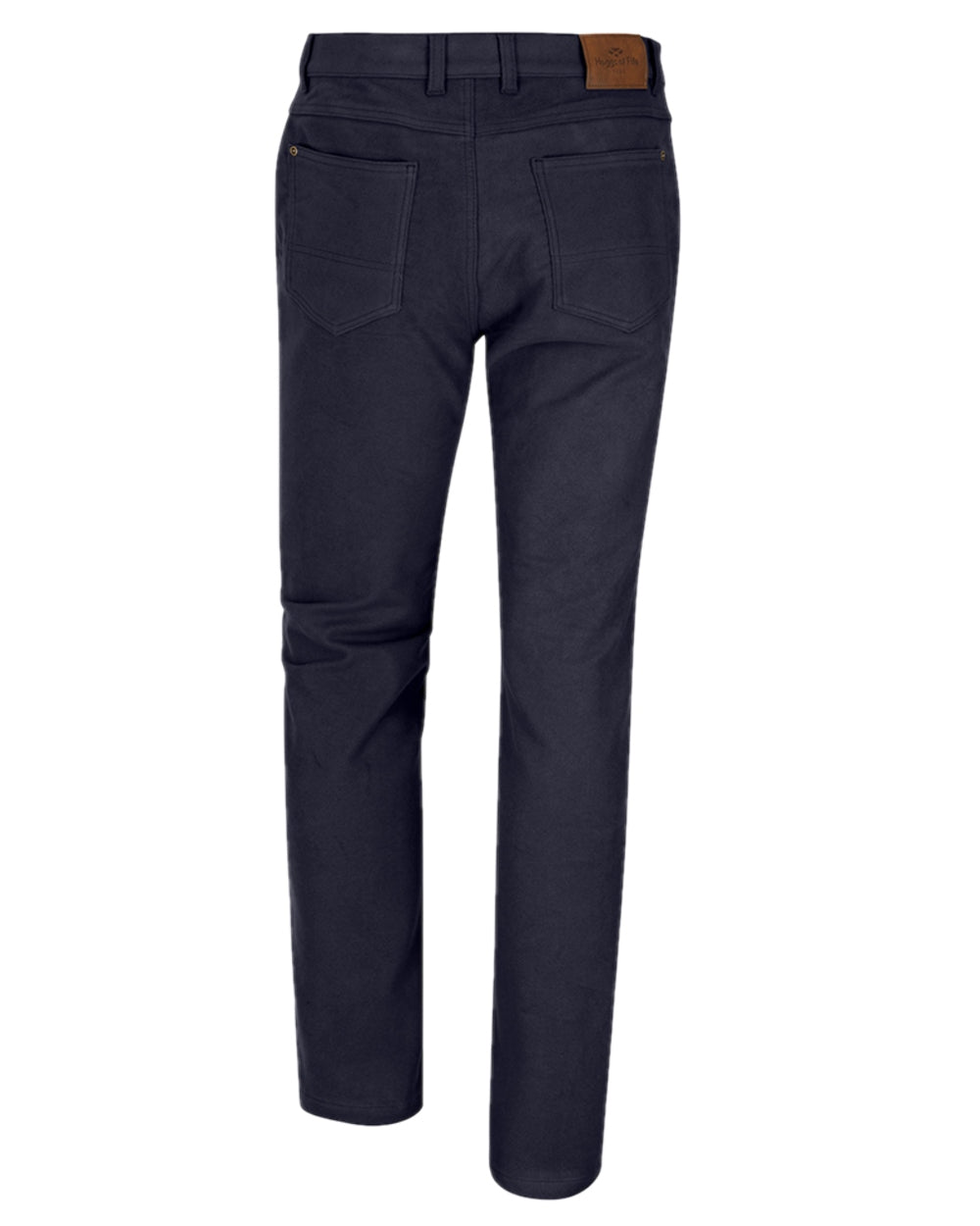 Navy Coloured Hoggs of Fife Monarch II Moleskin Jeans on white background #colour_navy